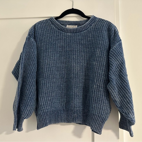 Vintage Sweaters - Indigo Cotton Crew neck Sweater